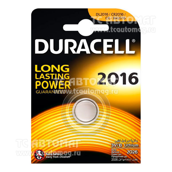 Батарейка DURACELL CR2016  (1шт)  K2