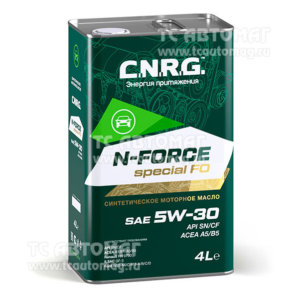 Масло C.N.R.G. N-Force Special FO  5W-30 4л синт API SN/CF(металл)  ACEA A5/B5 CNRG-023-0004 (уп.4)
