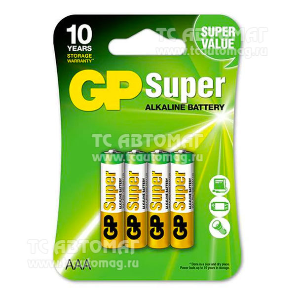 Батарейка GP Super Alkaline ААA (4шт)  K4