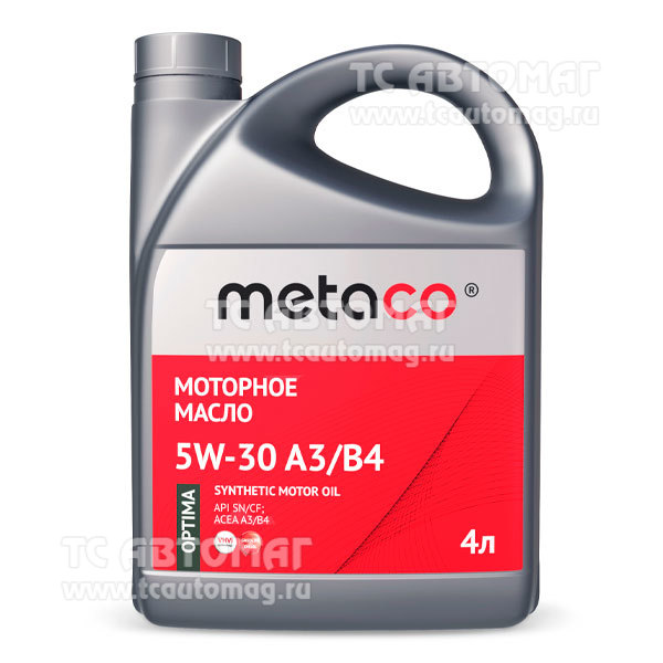 Масло METACO OPTIMA 5W-30 A3/B4 4л синт 888-1201-0004 ACEA A3/B4, API SN/CF, MB 229.3/226.5, VW 502.00/505.00 (уп 4)