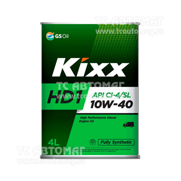 Масло Kixx HD1 Cl-4 10W40 (D1) 4л. синтетика (металлическая канистра) L206144TE1