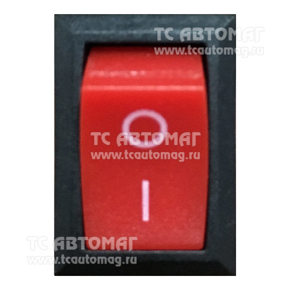 Выключатель клавишный квадратный mini без подсветки Red 2конт 50862