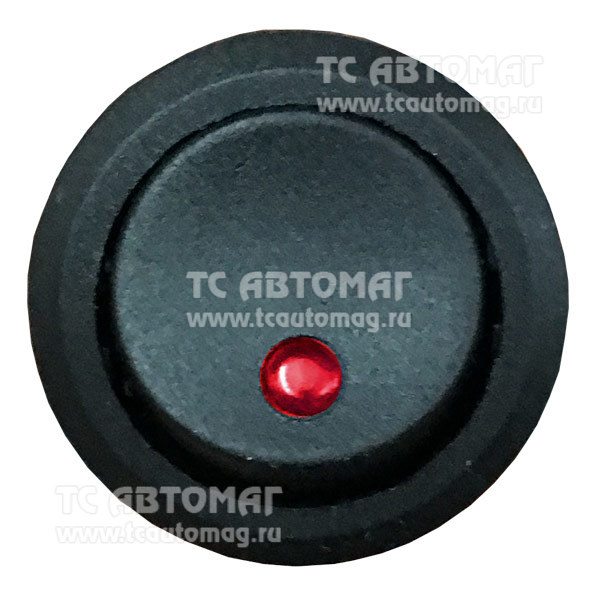 Выключатель клавишный круглый с LED подсветкой Red 3конт 50866