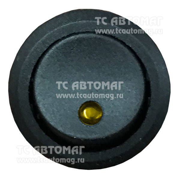 Выключатель клавишный круглый с LED подсветкой Yellow 3конт 50867