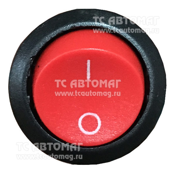 Выключатель клавишный круглый с фиксацией Red 2конт с проводом 50872