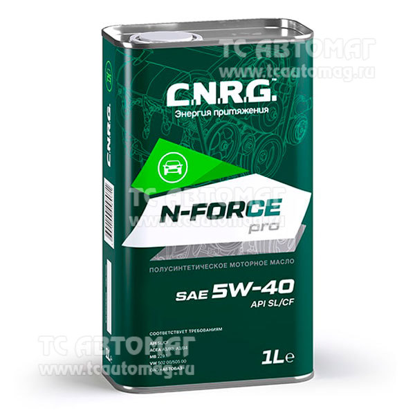 Масло C.N.R.G. N-Force Pro  5W-40 1л п/синт API SL/CF (металл) , ACEA A3/B4 CNRG-016-0001 (уп.12)