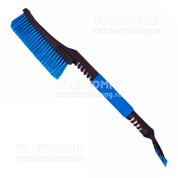 Щетка со скребком 61см синяя мягкая ручка KS-61-B