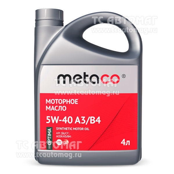 Масло METACO OPTIMA 5W-40 A3/B4 4л синт 888-1202-0004 ACEA A3/B4, API SN/CF, MB 229.3/226.5, VW 502.00/505.00 (уп 4)